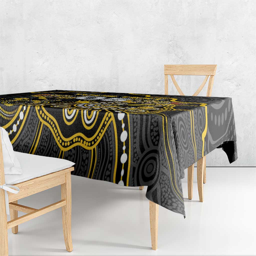 Custom Richmond Football Tablecloth Aboriginal Dot Art Pattern