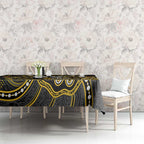Custom Richmond Football Tablecloth Aboriginal Dot Art Pattern