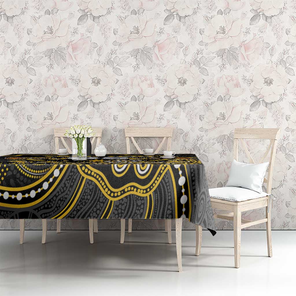 Custom Richmond Football Tablecloth Aboriginal Dot Art Pattern