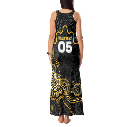 Custom Richmond Football Tank Maxi Dress Aboriginal Dot Art Pattern