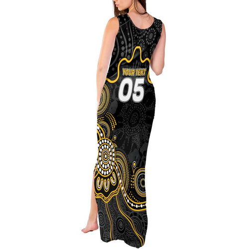 Custom Richmond Football Tank Maxi Dress Aboriginal Dot Art Pattern