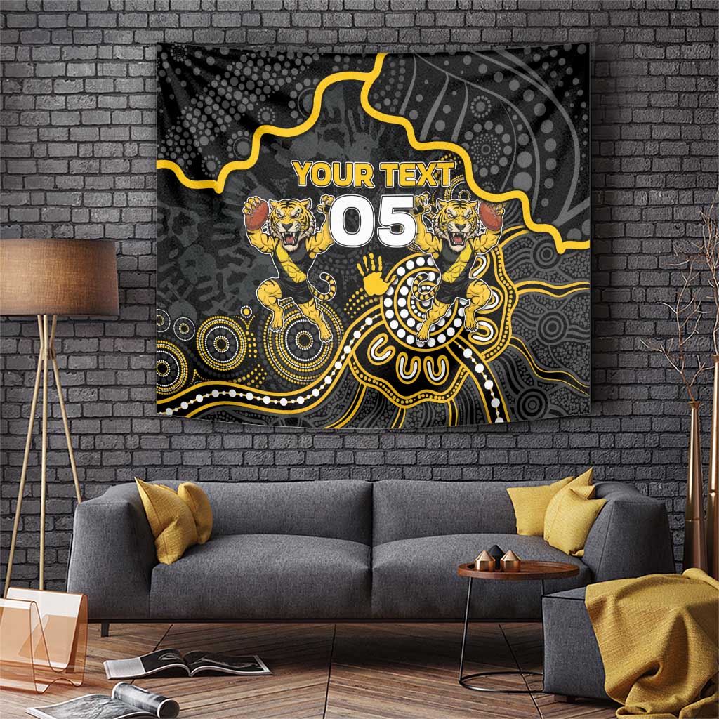 Custom Richmond Football Tapestry Aboriginal Dot Art Pattern