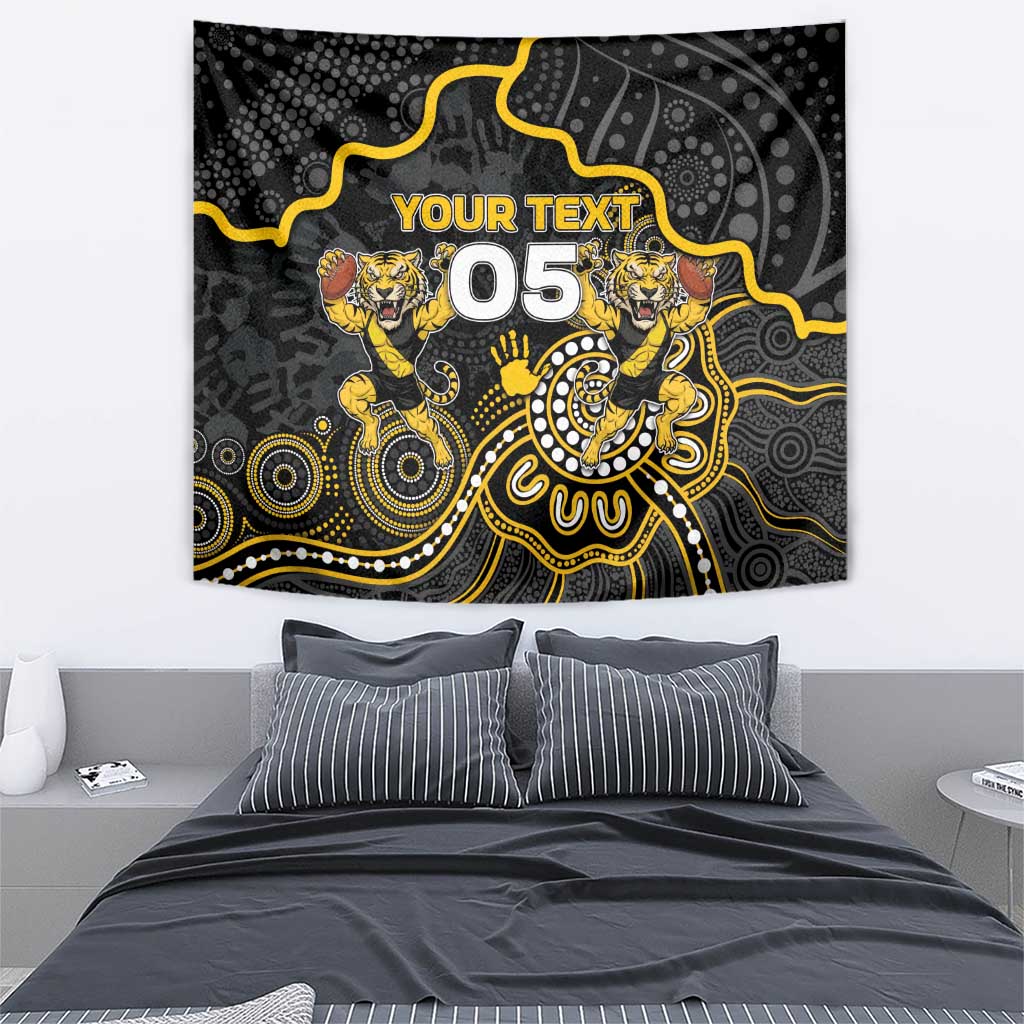 Custom Richmond Football Tapestry Aboriginal Dot Art Pattern
