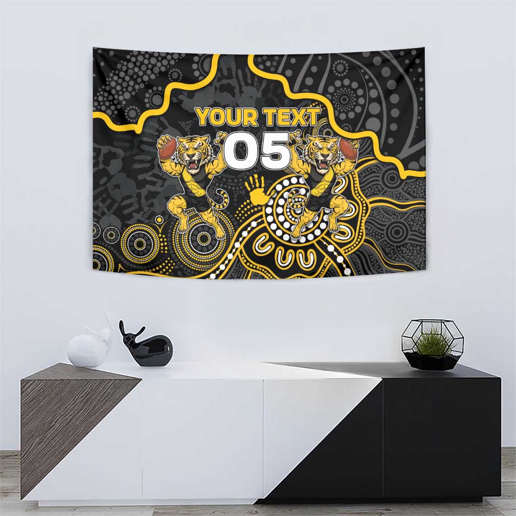 Custom Richmond Football Tapestry Aboriginal Dot Art Pattern