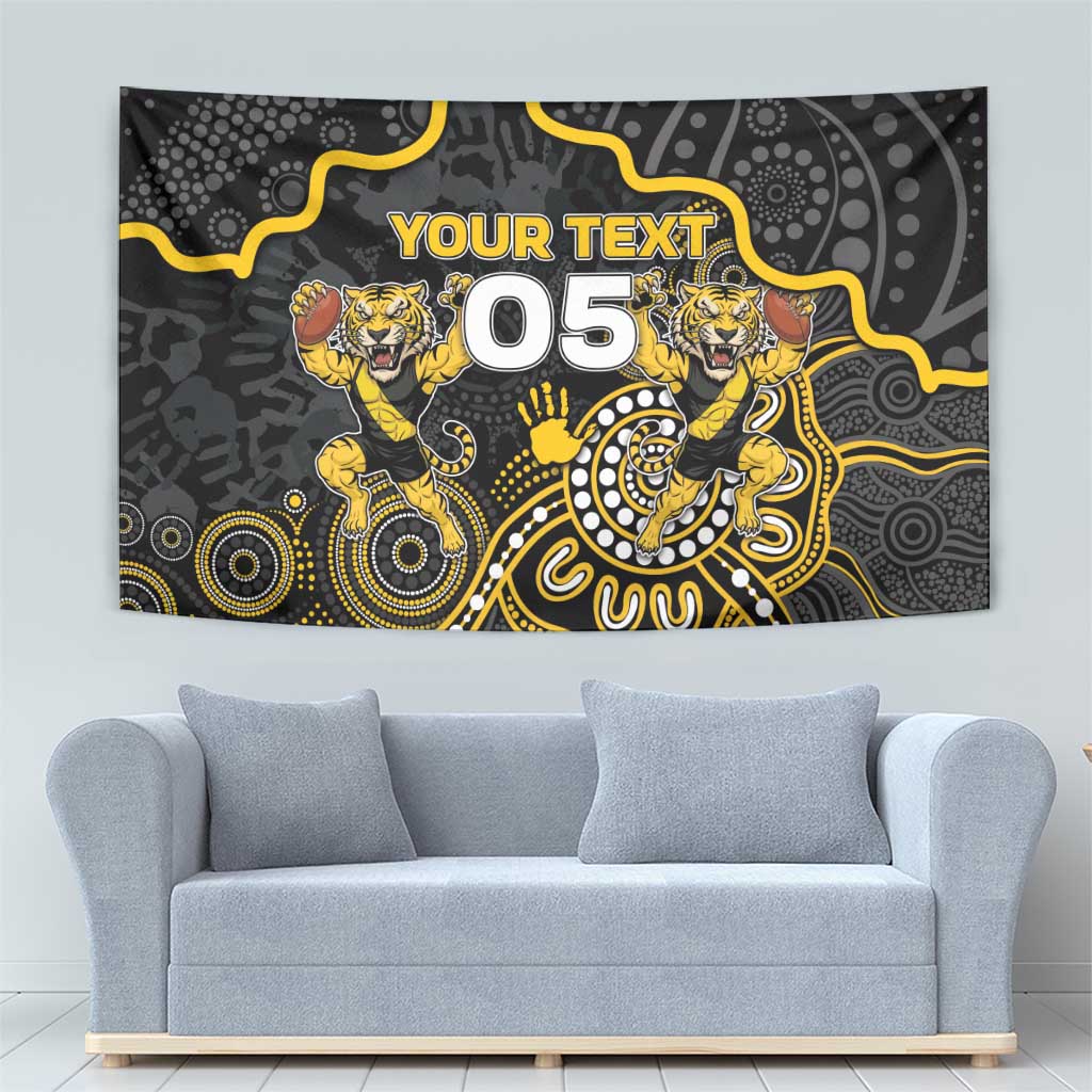 Custom Richmond Football Tapestry Aboriginal Dot Art Pattern