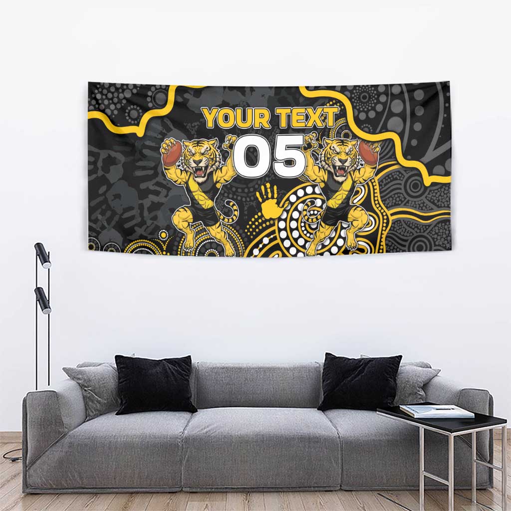 Custom Richmond Football Tapestry Aboriginal Dot Art Pattern