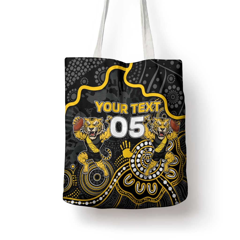 Custom Richmond Football Tote Bag Aboriginal Dot Art Pattern