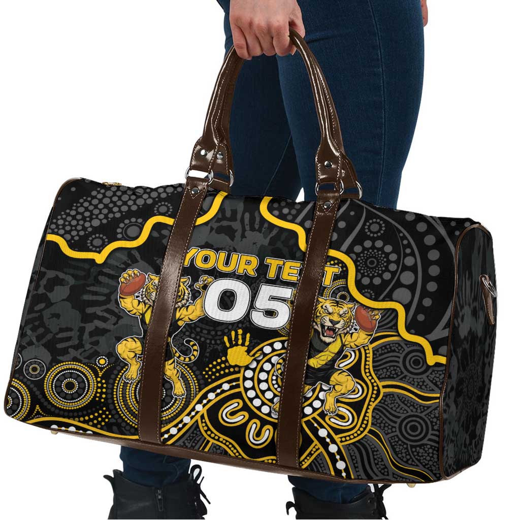 Custom Richmond Football Travel Bag Aboriginal Dot Art Pattern
