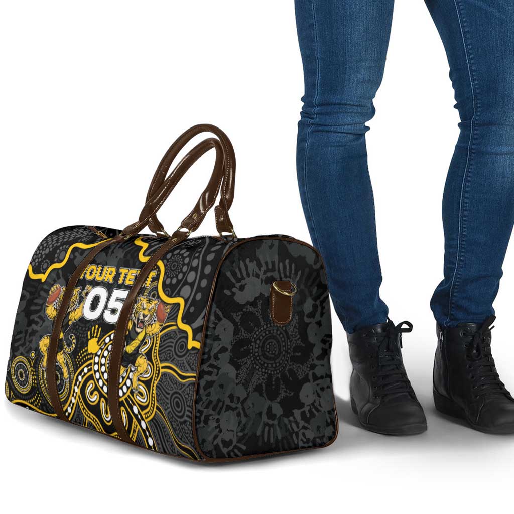 Custom Richmond Football Travel Bag Aboriginal Dot Art Pattern