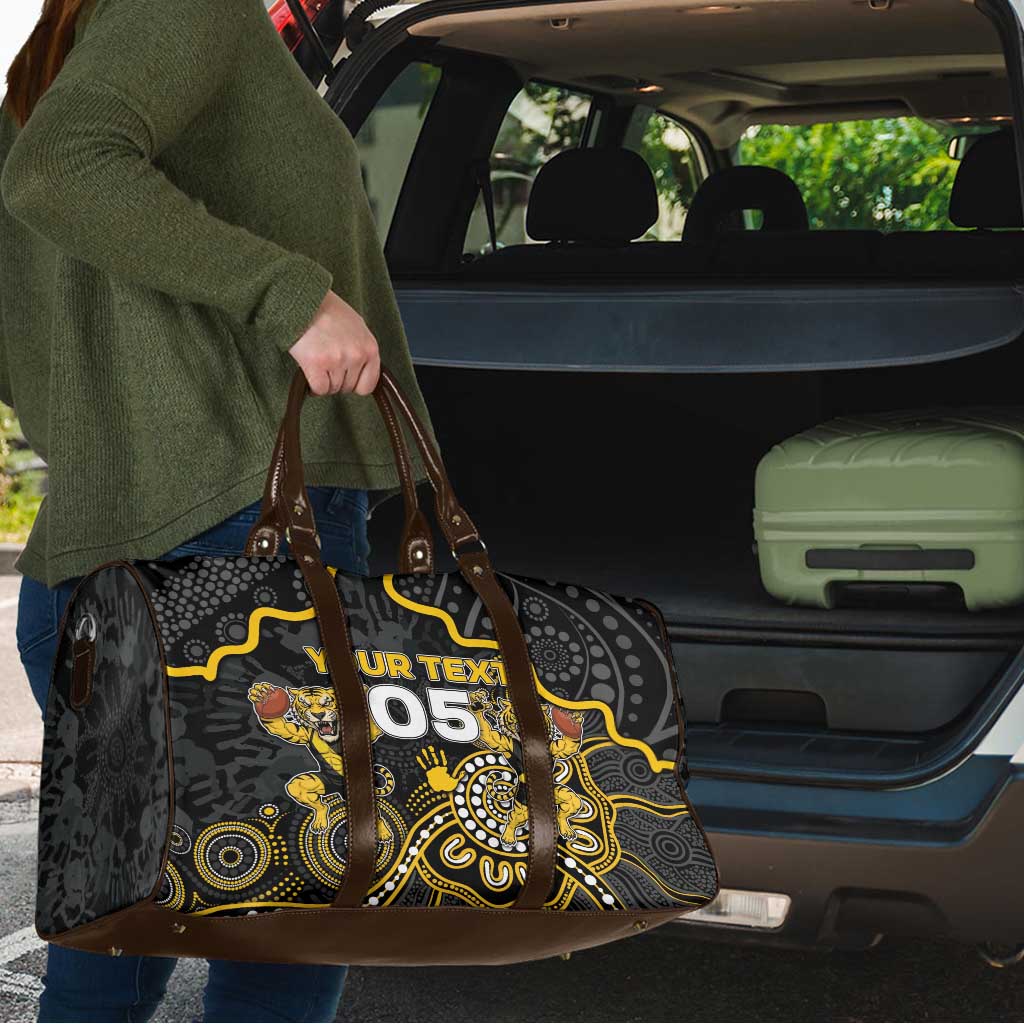Custom Richmond Football Travel Bag Aboriginal Dot Art Pattern