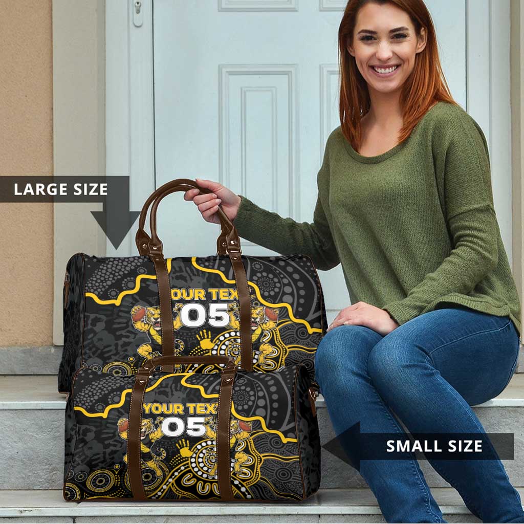 Custom Richmond Football Travel Bag Aboriginal Dot Art Pattern