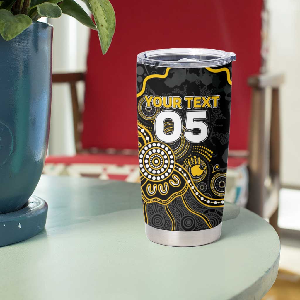 Custom Richmond Football Tumbler Cup Aboriginal Dot Art Pattern