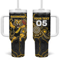 Custom Richmond Football Tumbler With Handle Aboriginal Dot Art Pattern