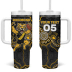 Custom Richmond Football Tumbler With Handle Aboriginal Dot Art Pattern