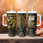 Custom Richmond Football Tumbler With Handle Aboriginal Dot Art Pattern