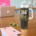 Custom Richmond Football Tumbler With Handle Aboriginal Dot Art Pattern