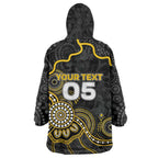 Custom Richmond Football Wearable Blanket Hoodie Aboriginal Dot Art Pattern