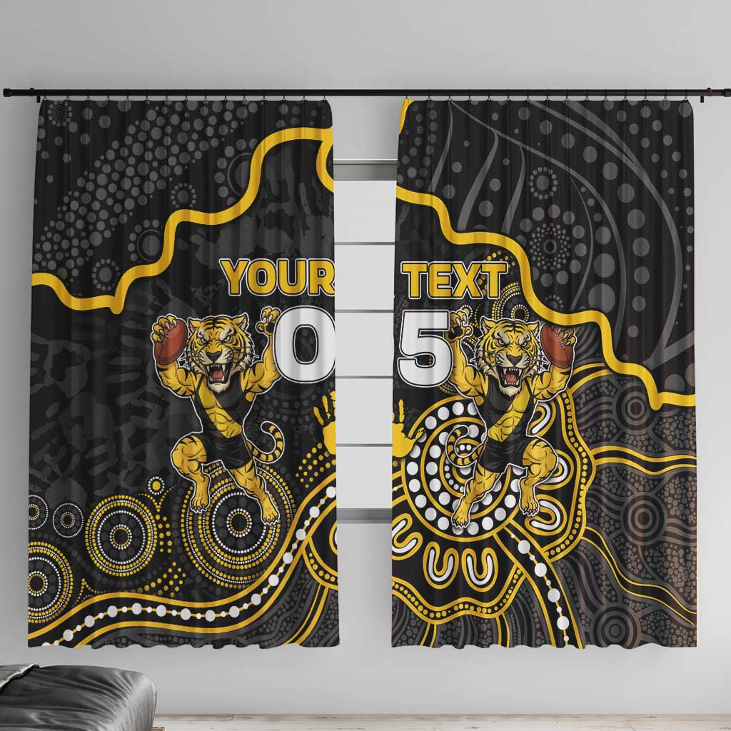 Custom Richmond Football Window Curtain Aboriginal Dot Art Pattern