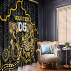 Custom Richmond Football Window Curtain Aboriginal Dot Art Pattern
