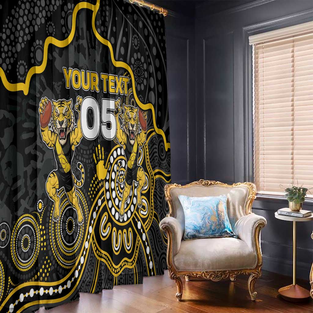 Custom Richmond Football Window Curtain Aboriginal Dot Art Pattern