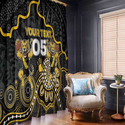 Custom Richmond Football Window Curtain Aboriginal Dot Art Pattern