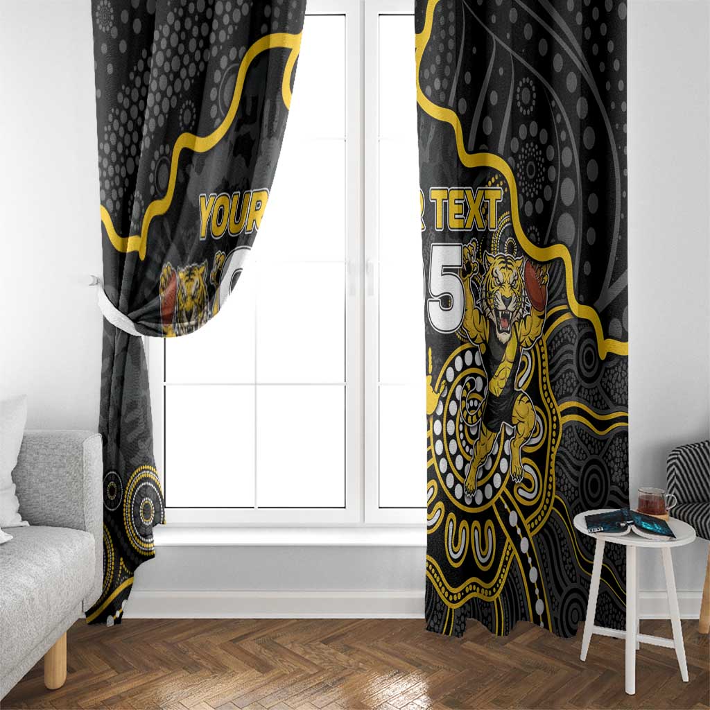 Custom Richmond Football Window Curtain Aboriginal Dot Art Pattern