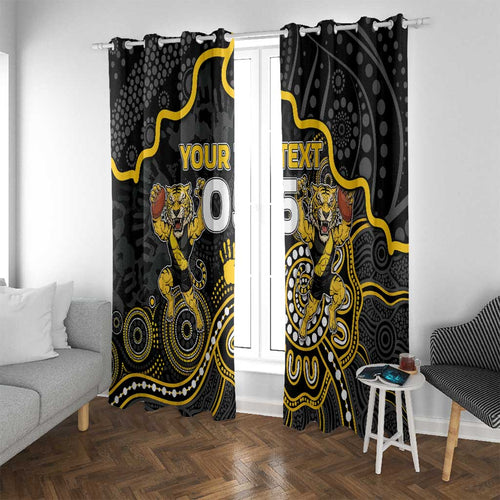 Custom Richmond Football Window Curtain Aboriginal Dot Art Pattern