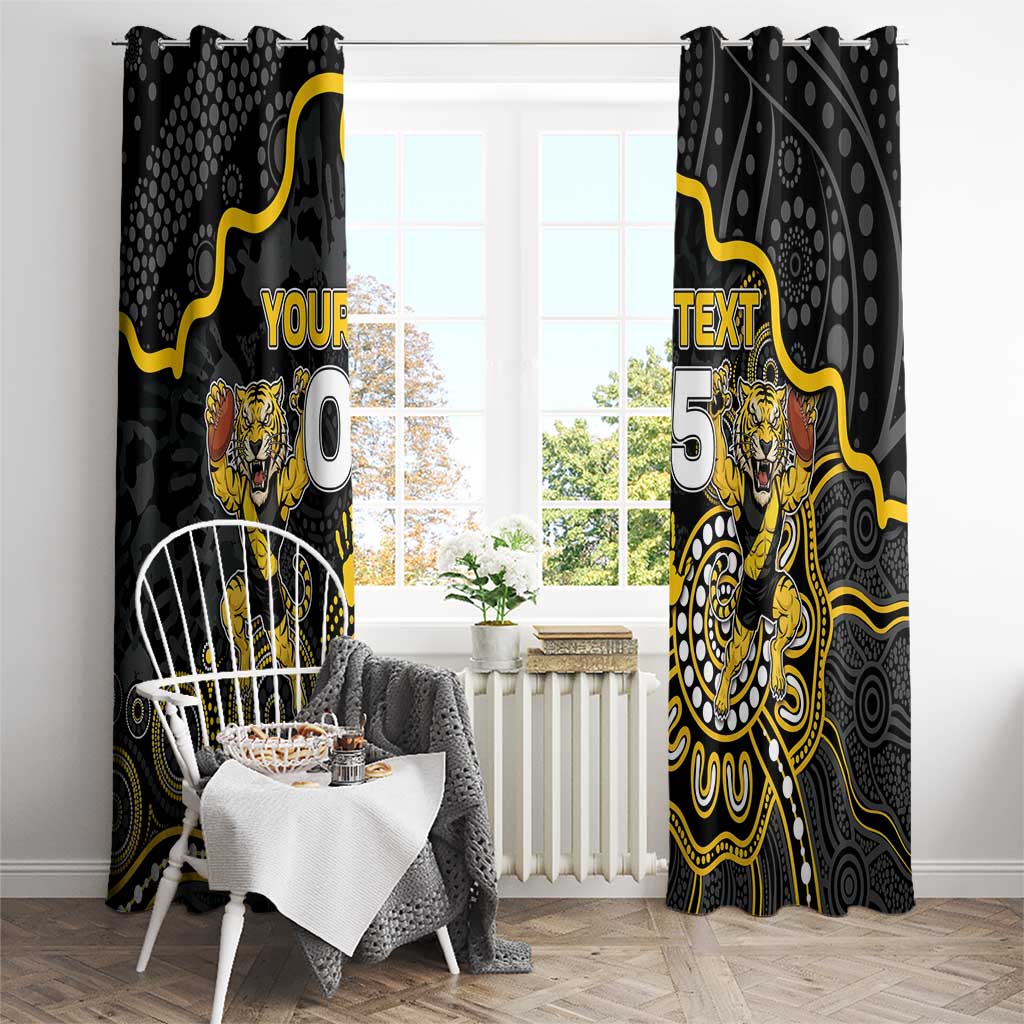 Custom Richmond Football Window Curtain Aboriginal Dot Art Pattern