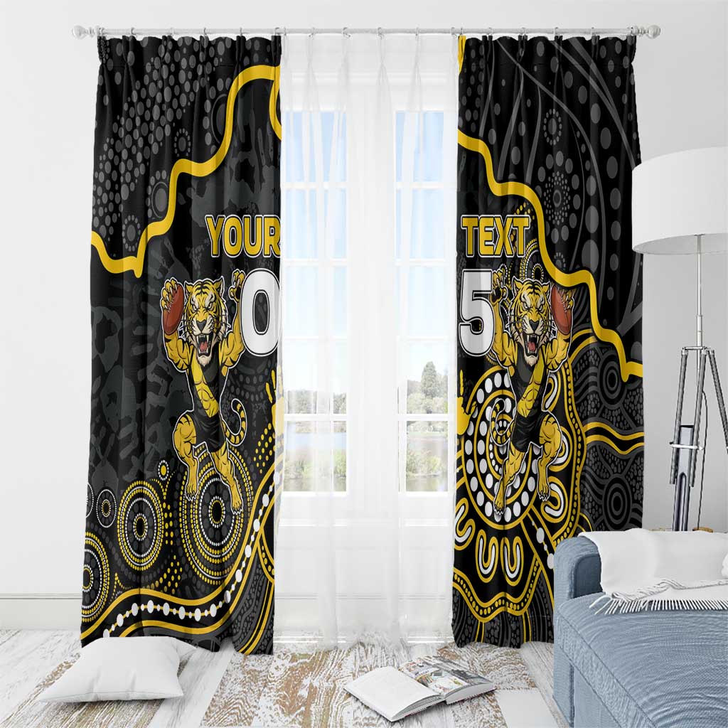 Custom Richmond Football Window Curtain Aboriginal Dot Art Pattern