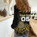 Custom Richmond Football Women Casual Shirt Aboriginal Dot Art Pattern