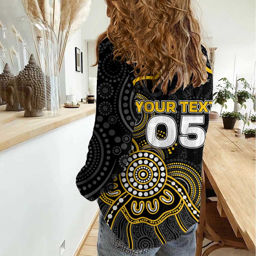 Custom Richmond Football Women Casual Shirt Aboriginal Dot Art Pattern