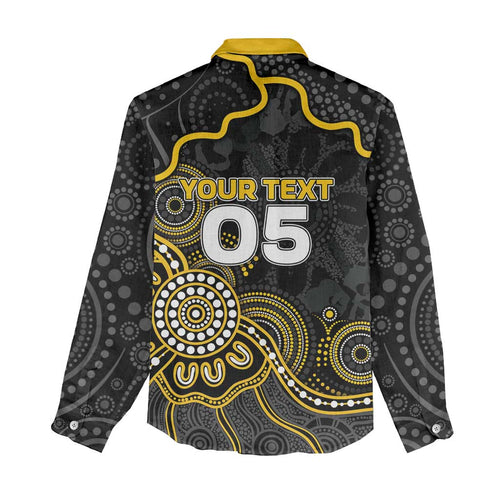 Custom Richmond Football Women Casual Shirt Aboriginal Dot Art Pattern