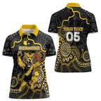 Custom Richmond Football Women Polo Shirt Aboriginal Dot Art Pattern