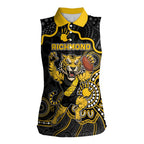 Custom Richmond Football Women Sleeveless Polo Shirt Aboriginal Dot Art Pattern