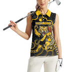 Custom Richmond Football Women Sleeveless Polo Shirt Aboriginal Dot Art Pattern