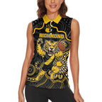 Custom Richmond Football Women Sleeveless Polo Shirt Aboriginal Dot Art Pattern