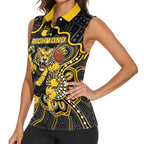 Custom Richmond Football Women Sleeveless Polo Shirt Aboriginal Dot Art Pattern