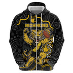 Custom Richmond Football Zip Hoodie Aboriginal Dot Art Pattern