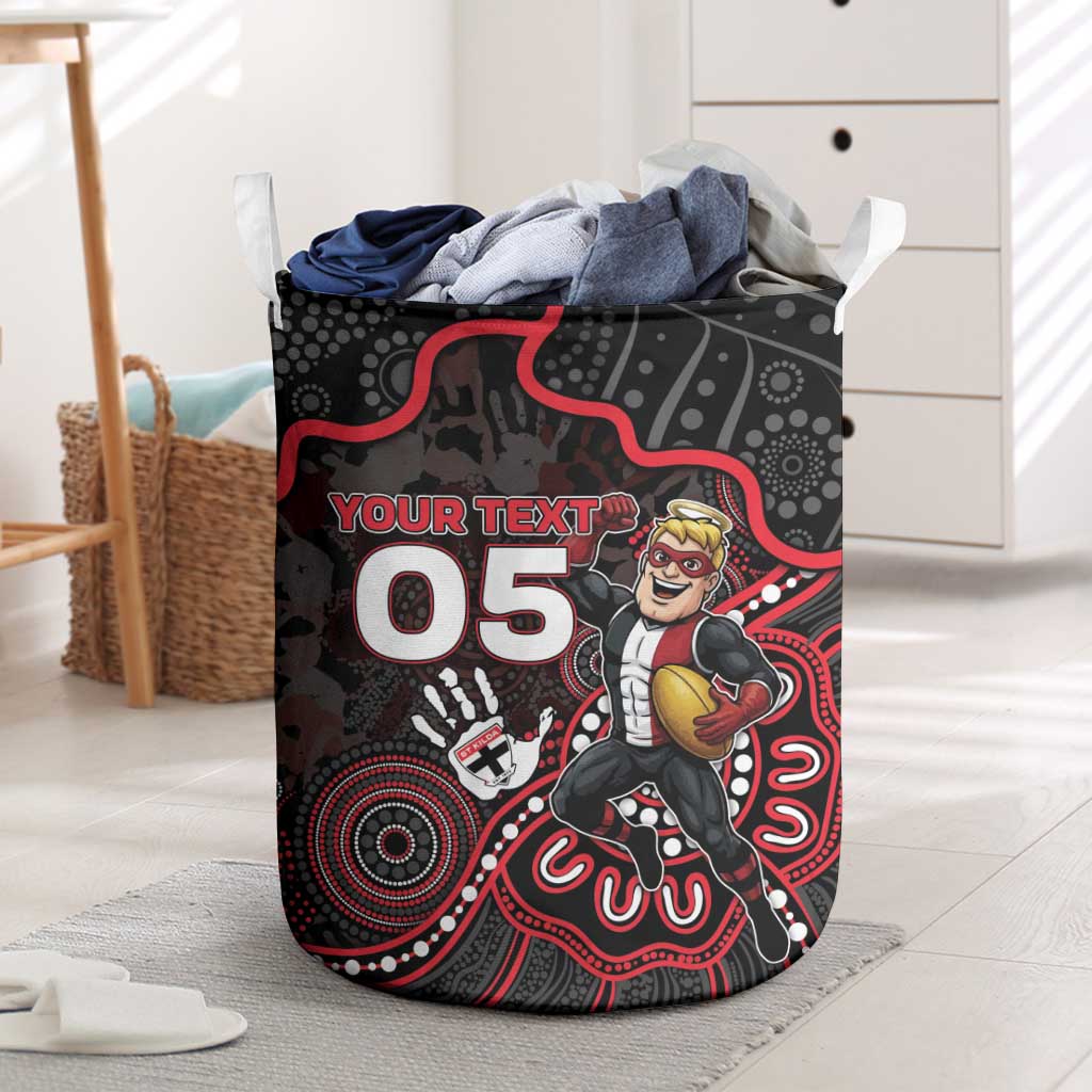 Custom Saints Football Laundry Basket Aboriginal Dot Art Pattern
