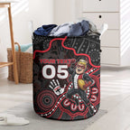 Custom Saints Football Laundry Basket Aboriginal Dot Art Pattern