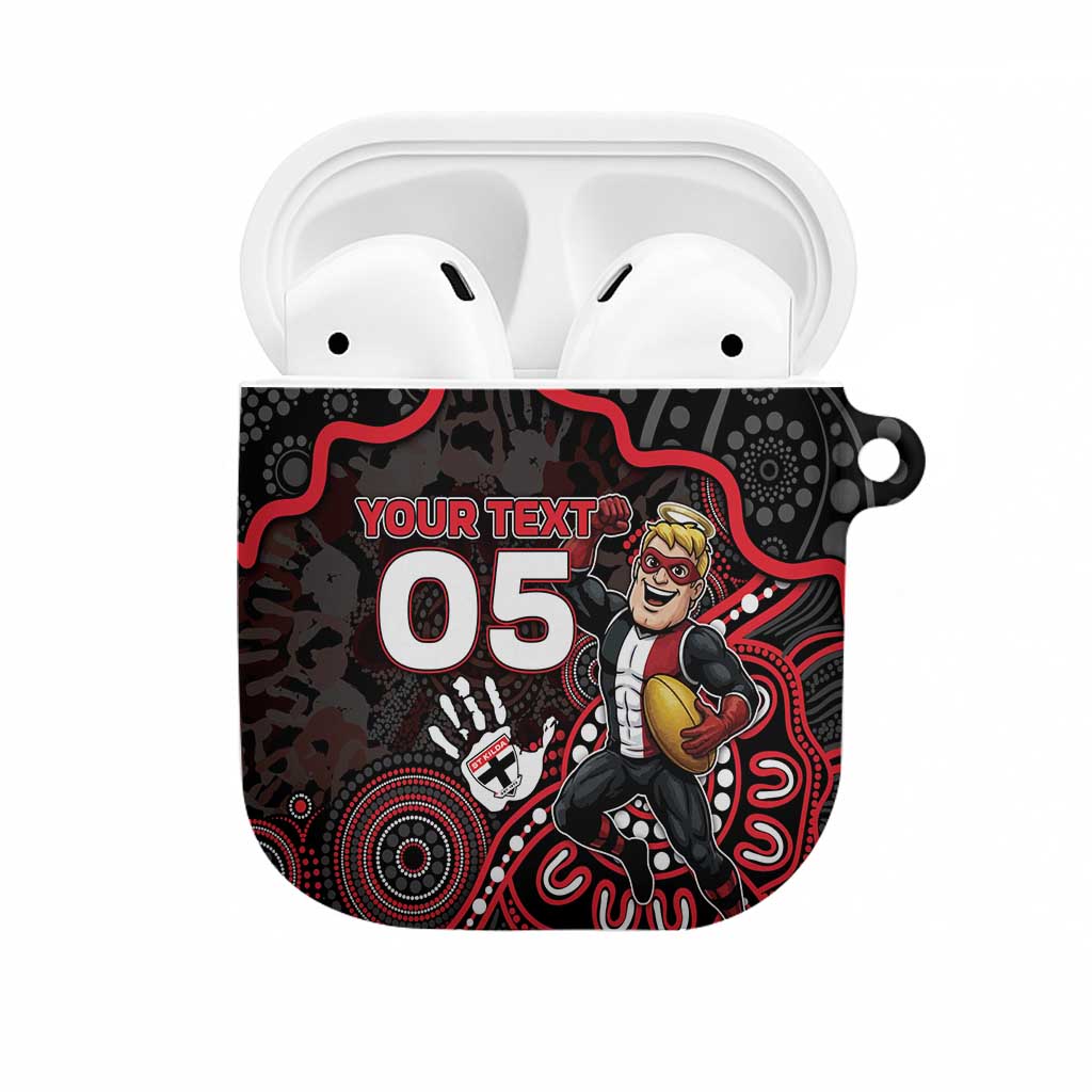 Custom Saints Football AirPods Case Aboriginal Dot Art Pattern