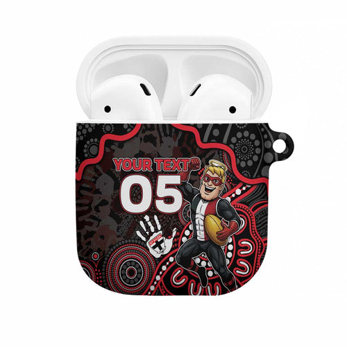 Custom Saints Football AirPods Case Aboriginal Dot Art Pattern