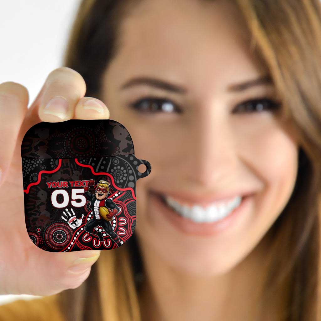 Custom Saints Football AirPods Case Aboriginal Dot Art Pattern