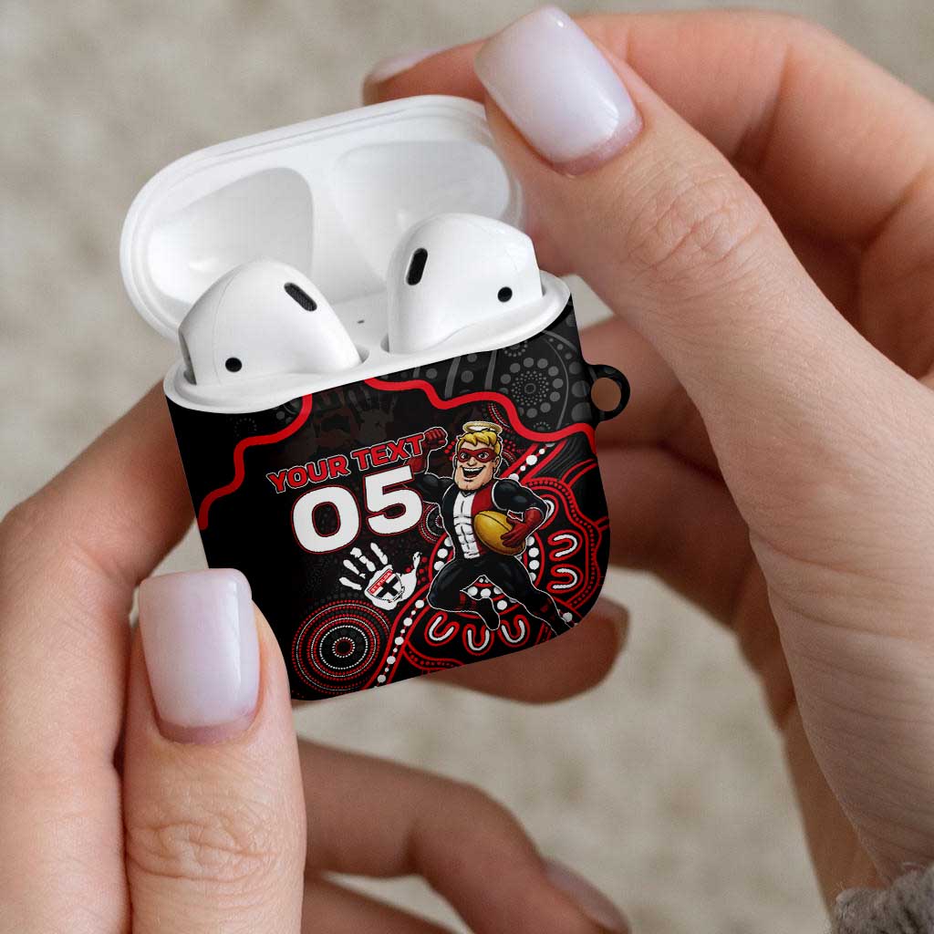 Custom Saints Football AirPods Case Aboriginal Dot Art Pattern