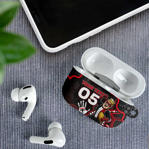 Custom Saints Football AirPods Case Aboriginal Dot Art Pattern