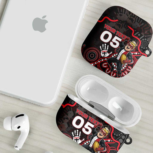 Custom Saints Football AirPods Case Aboriginal Dot Art Pattern