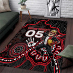 Custom Saints Football Area Rug Aboriginal Dot Art Pattern