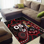 Custom Saints Football Area Rug Aboriginal Dot Art Pattern