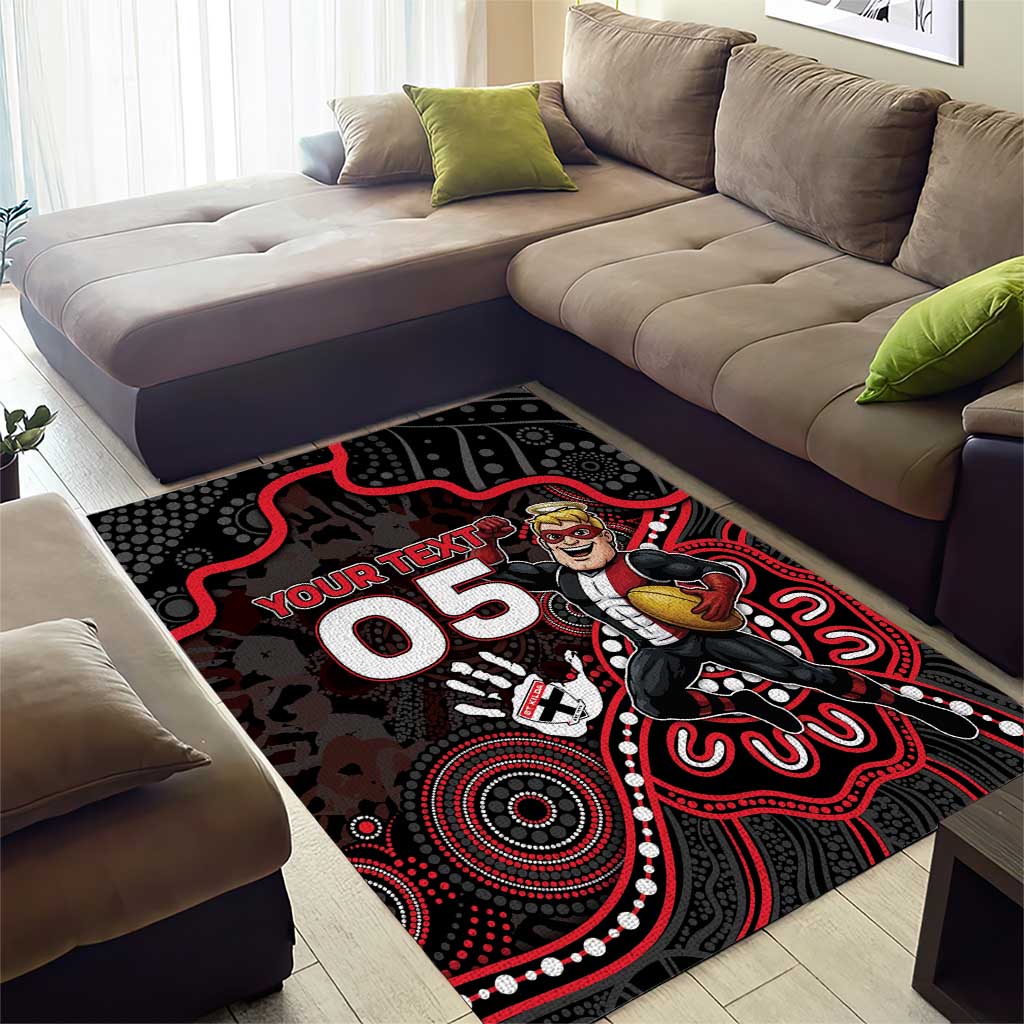 Custom Saints Football Area Rug Aboriginal Dot Art Pattern
