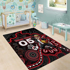 Custom Saints Football Area Rug Aboriginal Dot Art Pattern